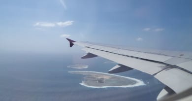Vista aérea de ilha em Okinawa