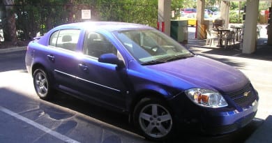 Meu Cobalt alugado nos EUA estacionado no Motel que dormi