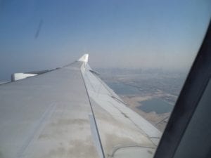 Decolando do aeroporto de Dubai com a Emirates