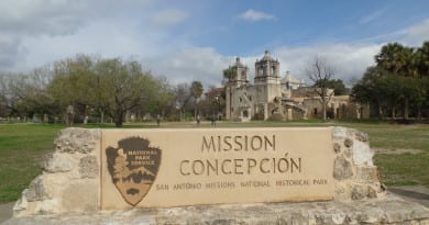 01 - Mission Concepción, uma das várias de San Antonio, Texas, EUA
