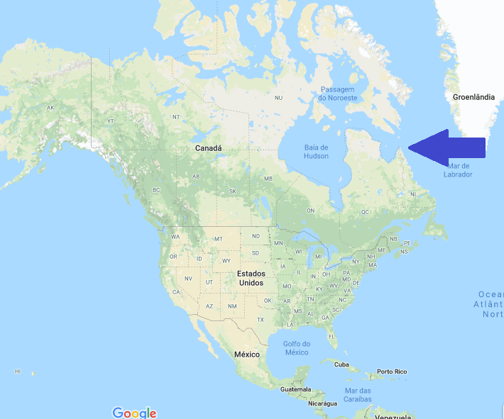 Localização do Canadá - Fonte Google Maps